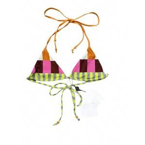 NEW CALA DE LA CRUZ women's mariana bikini top in bengal multi